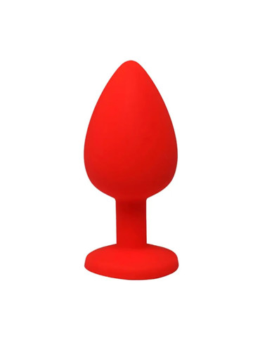 Red small butt plug with white crystal