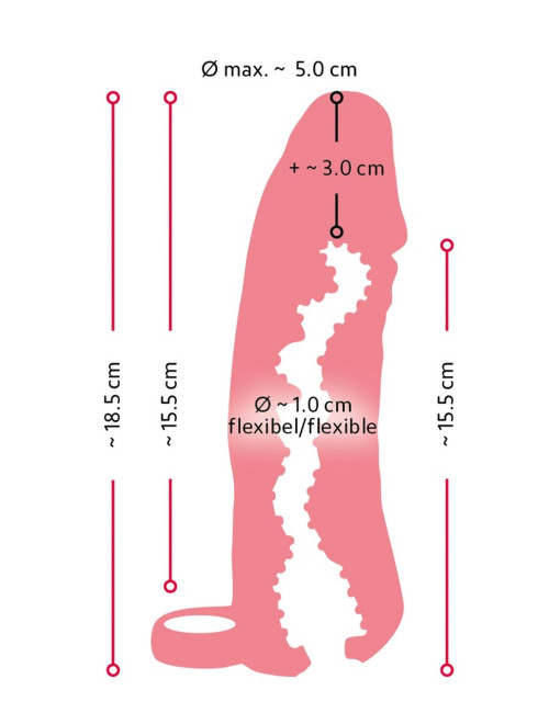 Nature Skin Extender Medium 18,5 cm - Masturbator i extension sleeve - Zabawki dla dorosłych - Waginy