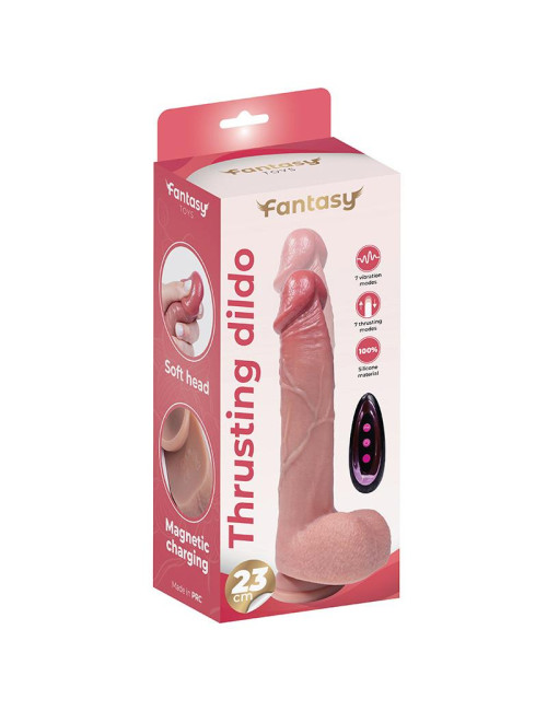 Silicone thrusting dildo 23 cm