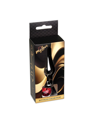 MyLove Toys - Jewellery Dark Silver BUTT PLUG- Red