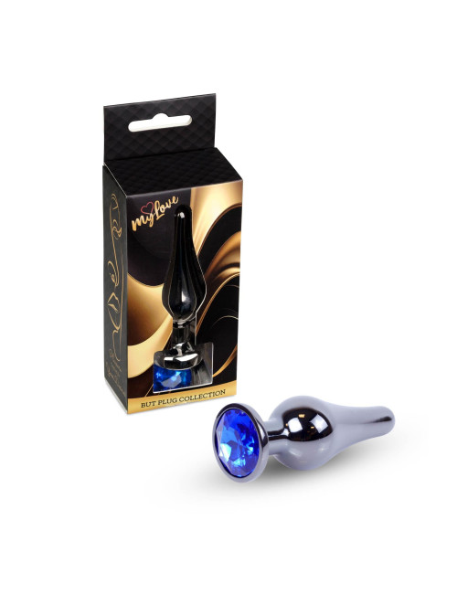 MyLove Jewellery Dark Silver Butt Plug – Zabawki analne i biżuteria analna ze stali nierdzewnej, Dark Blue