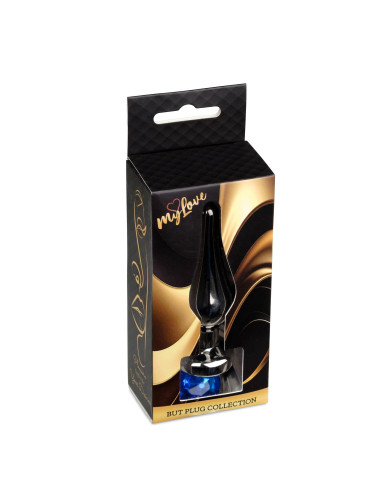 MyLove Toys - Jewellery Dark Silver BUTT PLUG- Dark Blue