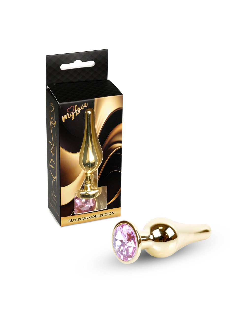 MyLove Toys Złoty Korek Analny z Różowym Kryształem