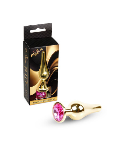 MyLove Toys Jewellery Gold Korek analny Pink – Zabawki Analne, Biżuteria Analna ze Stali, Bezpieczne dla Ciała
