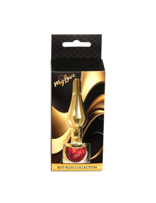 MyLove Toys Złoty Korek Analny z Czerwonym Diamentem