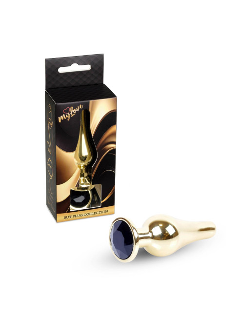 MyLove Jewellery Gold Butt Plug – Biżuteria analna ze stali nierdzewnej, zabawki analne, czarny
