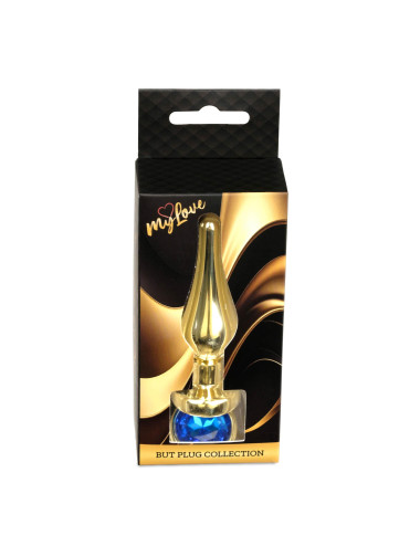 MyLove Toys - Jewellery Gold BUTT PLUG- Dark Blue