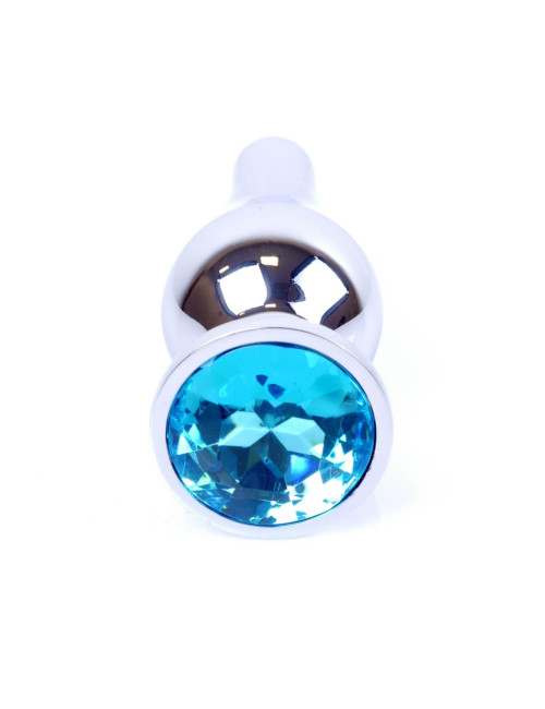 MyLove Toys Jewellery Silver Butt Plug Light Blue - Korek z Jasnoniebieskim Kryształem