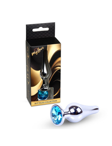 MyLove Toys - Jewellery Silver BUTT PLUG- Light Blue