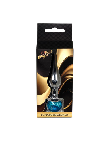 MyLove Toys - Jewellery Silver BUTT PLUG- Light Blue