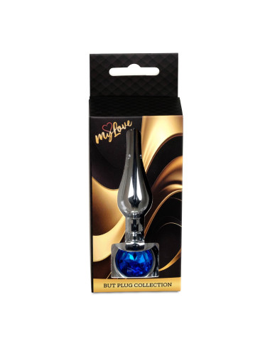 MyLove Toys - Jewellery Silver BUTT PLUG- Dark Blue