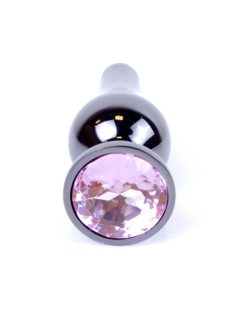 MyLove Toys Dark Silver Butt Plug Rose - Korek Analny Ciemne Srebro z Różowym Kryształem