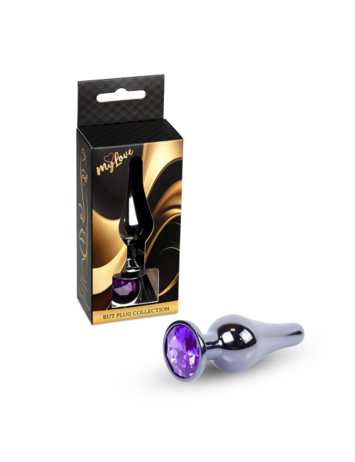 MyLove Toys Jewellery Dark Silver Purple Butt Plug - Biżuteria analna, Zabawki analne