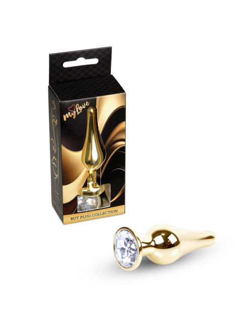 MyLove Toys - Jewellery Gold BUTT PLUG- Clear