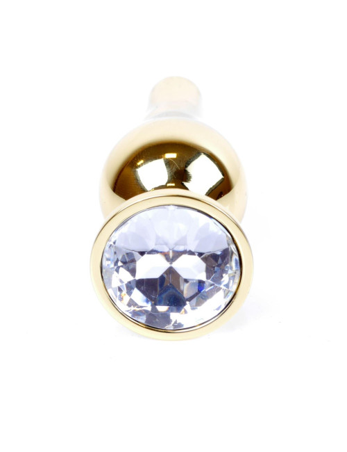 Korek analny MyLove Toys Jewellery Gold z przezroczystym kryształem
