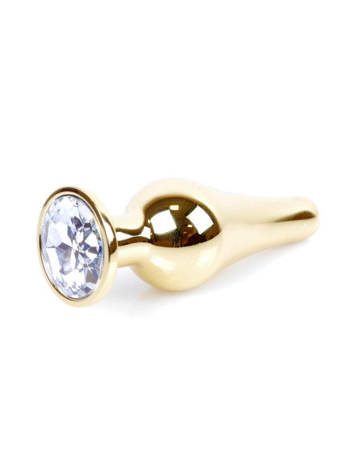 Korek analny MyLove Toys Jewellery Gold z przezroczystym kryształem