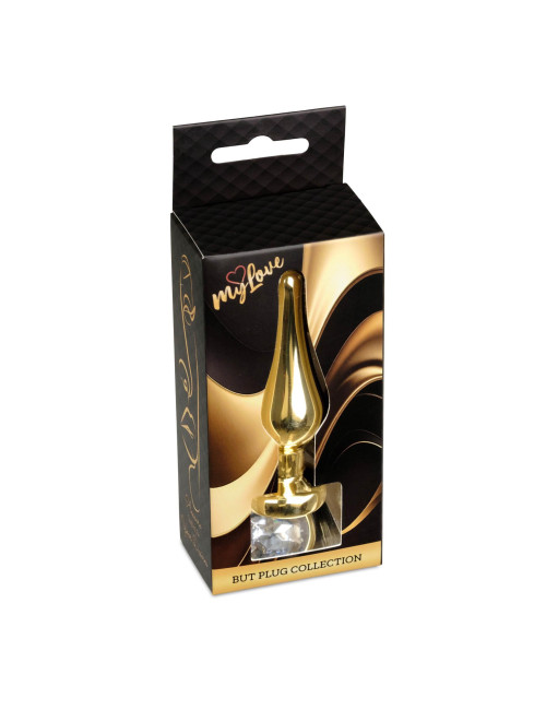 Korek analny MyLove Toys Jewellery Gold z przezroczystym kryształem