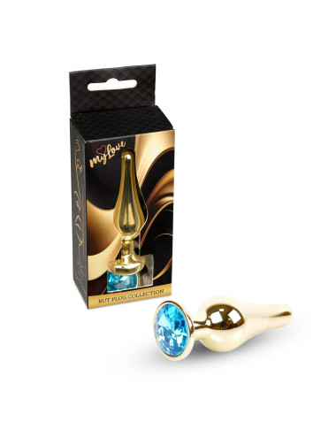 MyLove Toys - Jewellery Gold BUTT PLUG- Light Blue