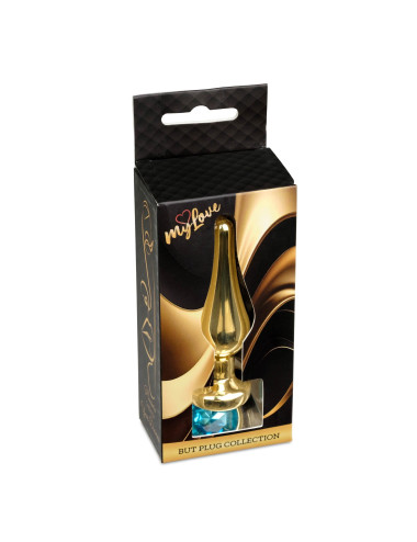 MyLove Toys - Jewellery Gold BUTT PLUG- Light Blue
