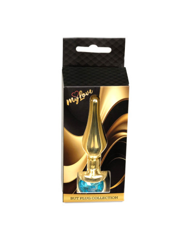 MyLove Toys - Jewellery Gold BUTT PLUG- Light Blue