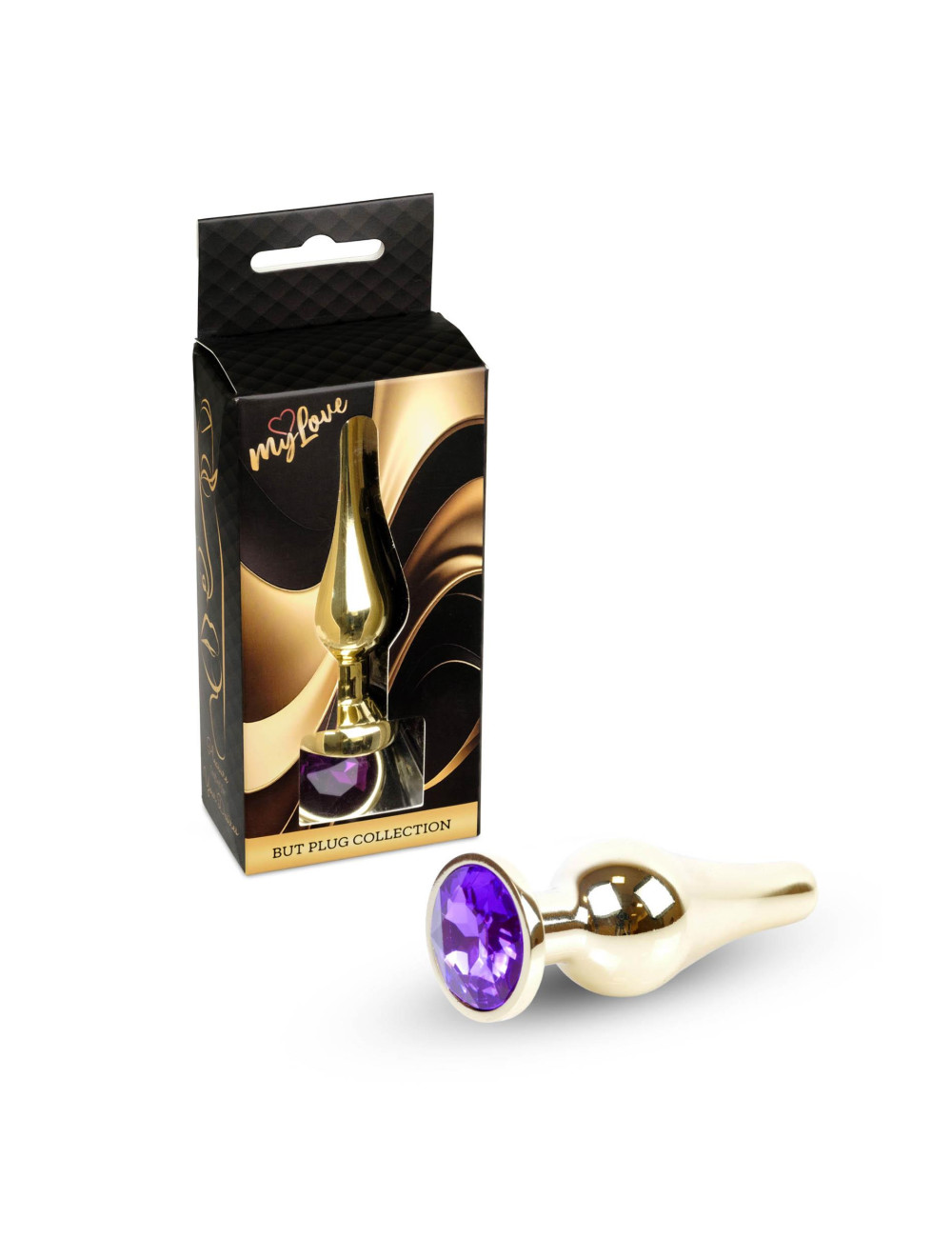 Korek analny MyLove Toys Jewellery Gold z purpurowym kryształem