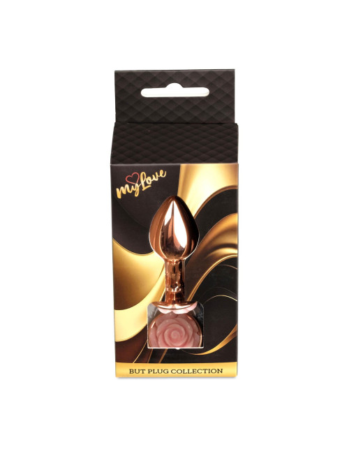 Korek analny MyLove Toys Jewellery Red Gold Rose z różowym kryształem