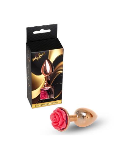 MyLove Toys Jewellery Red Gold PLUG ROSE- Peach – Biżuteria analna i zabawki analne ze stali nierdzewnej, korek analny