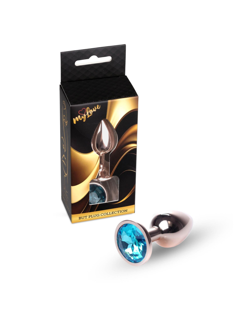 MyLove Toys Jewellery Red Gold - Korek analny ze stali (Light Blue)