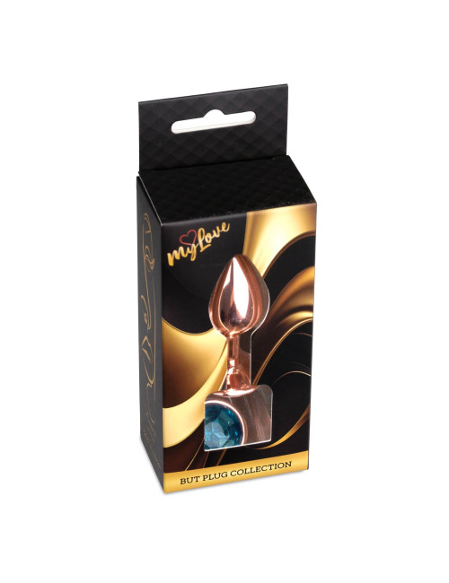 MyLove Toys Jewellery Red Gold - Korek analny ze stali (Light Blue)