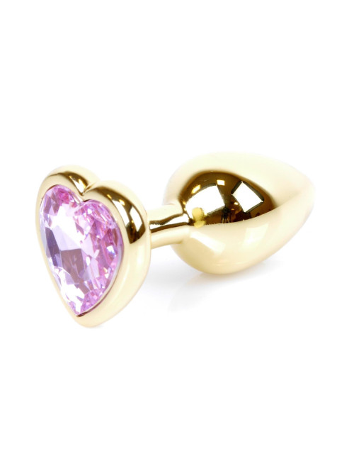 MyLove Jewellery Gold Heart - Złoty korek analny z kryształkiem serce