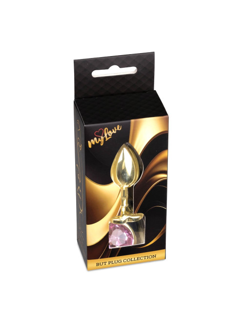 MyLove Jewellery Gold Heart - Złoty korek analny z kryształkiem serce