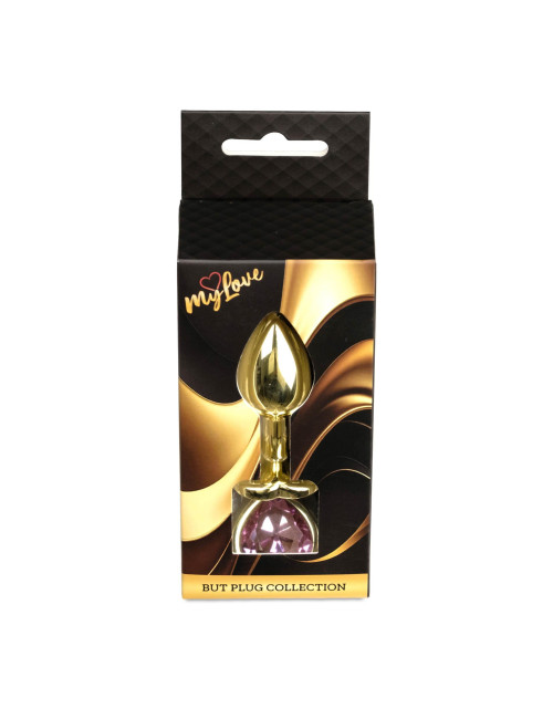 MyLove Jewellery Gold Heart - Złoty korek analny z kryształkiem serce