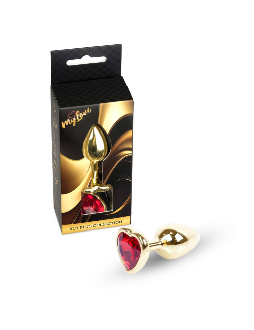 MyLove Toys - Jewellery Gold  Heart PLUG- Red