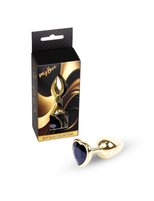 MyLove Toys - Jewellery Gold  Heart PLUG- Black