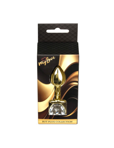 MyLove Toys - Jewellery Gold  Heart PLUG- Clear