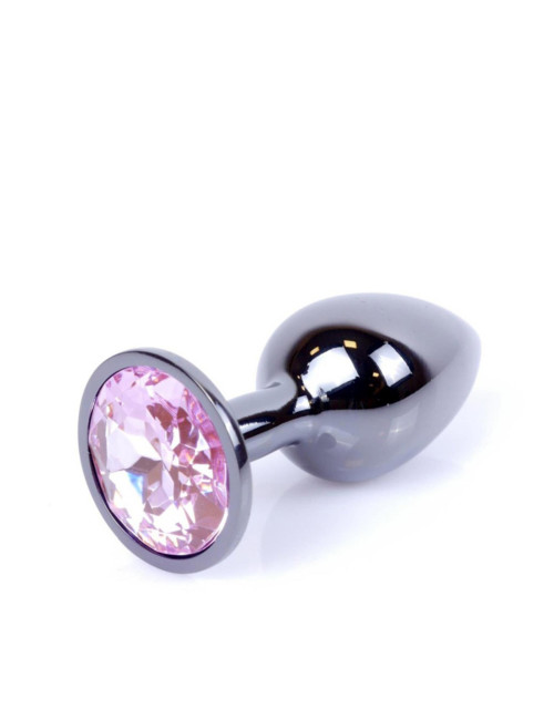 MyLove Toys Plug Analny Dark Silver z Różowym Kryształem Jewellery Rose