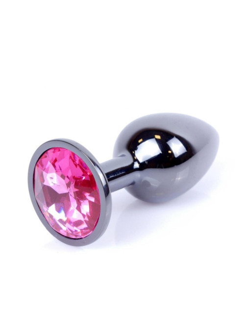 MyLove Toys Plug Analny Dark Silver z Różowym Kryształem Jewellery Pink