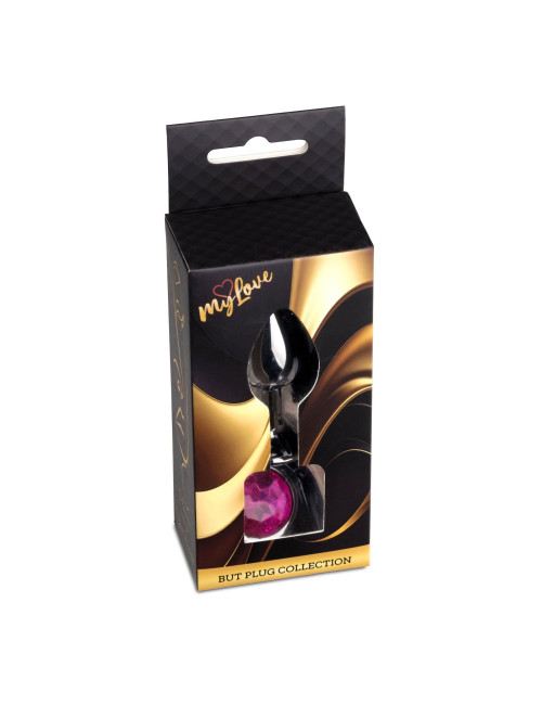 MyLove Toys Plug Analny Dark Silver z Różowym Kryształem Jewellery Pink