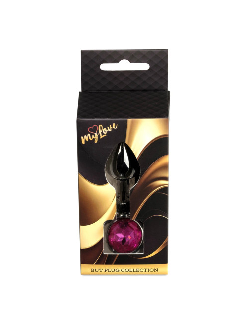MyLove Toys Plug Analny Dark Silver z Różowym Kryształem Jewellery Pink