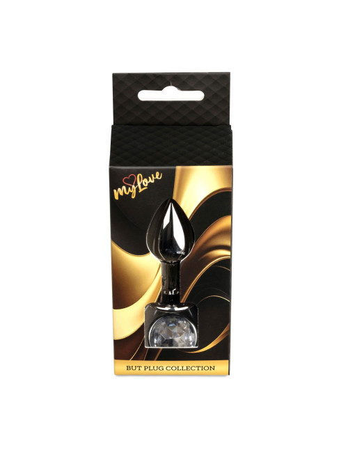 Plug analny MyLove Toys Jewellery Dark Silver - Przeźroczysty