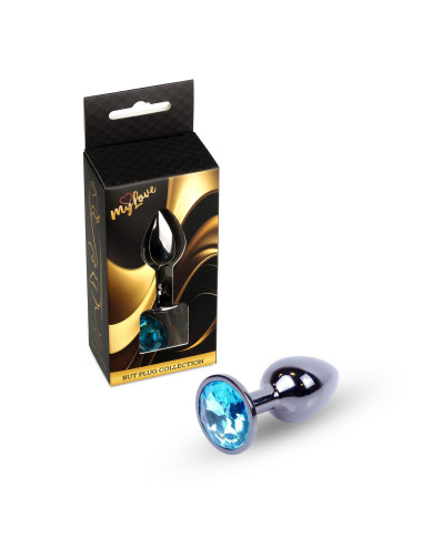 MyLove Toys - Jewellery Dark Silver PLUG- Light Blue