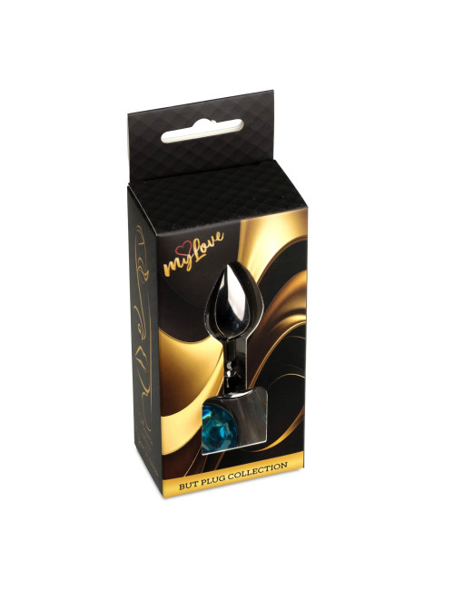 Plug analny MyLove Toys Jewellery Dark Silver - Jasnoniebieski
