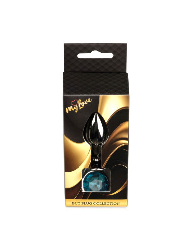 MyLove Toys - Jewellery Dark Silver PLUG- Light Blue