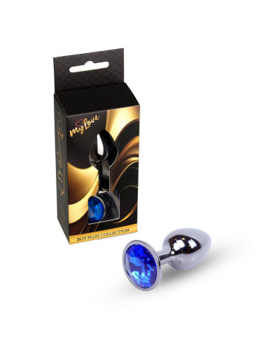 MyLove Toys - Jewellery Dark Silver PLUG- Dark Blue