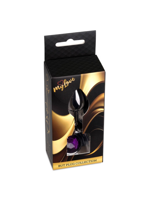 Plug analny MyLove Toys Jewellery Dark Silver - Fioletowy kryształ