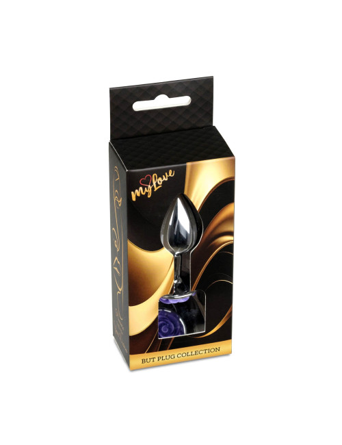 Plug analny MyLove Toys Jewellery Silver Rose - Fioletowy