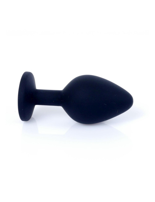 Korek Analny z Biżuterią Silikonowy Czarny Medium MyLove Toys