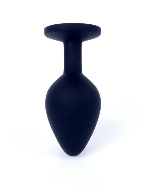 Korek Analny z Biżuterią Silikonowy Czarny Medium MyLove Toys