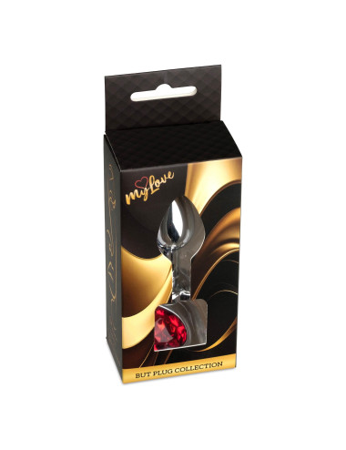 MyLove Toys - Jewellery Silver  Heart PLUG- Red