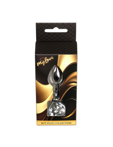 MyLove Toys - Jewellery Silver  Heart PLUG- Clear